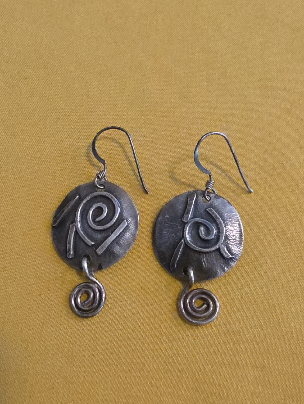 Handcrafted 925 Silver Spiral Drop Earrings